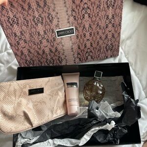 jimmy choo eau de parfum set with lotion and bag